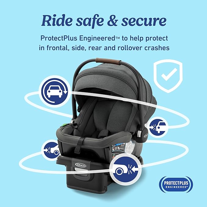 Graco Gomax Infant Car Seat, Orchid Haze, Lightweight, Reclining Rear Facing - Image 6