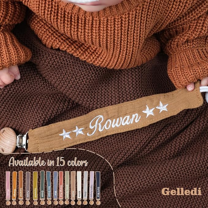 Personalized Bohemian Pacifier Clip Embroidered - Image 3