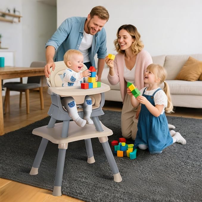 Baby High Chair, 8 in 1 Convertible Highchairs - Image 6