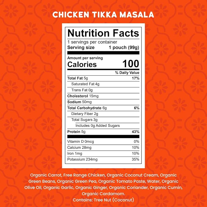 Serenity Kids 6+ Months Chicken Tikka Masala Baby Food Puree Pouches - Image 2