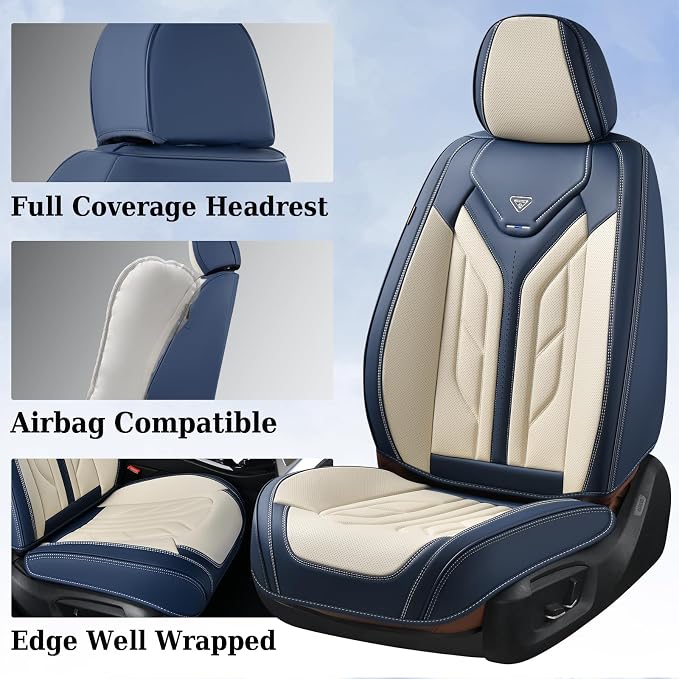Coverado Car Seat Covers Front Seats Only, Leather Car Seat Protectors - Image 3