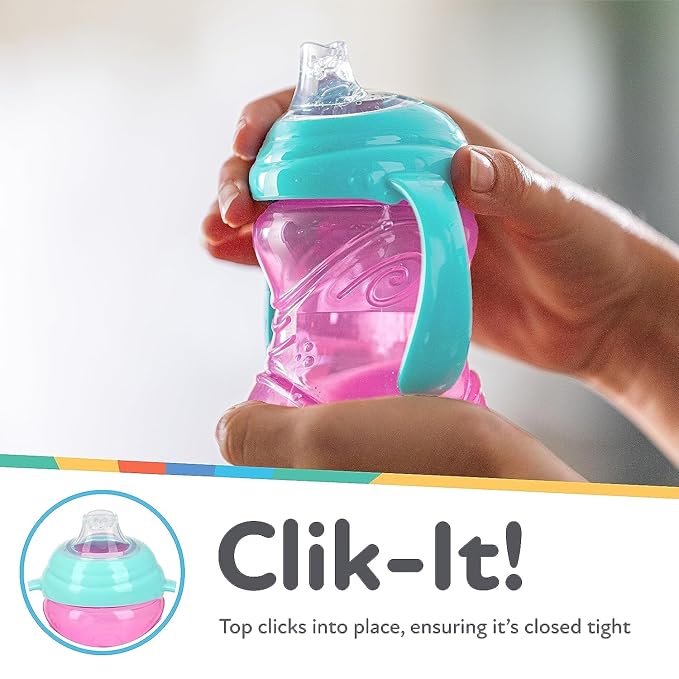 Nuby Clik-It Grip N' Sip Soft Spout No-Spill Training Sippy Cup - 10 oz - 4+ - Image 3