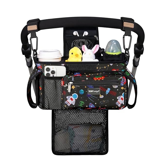 TOPDesign Universal Baby Stroller Organizer, Stroller Caddy by TOPDesign