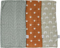 Mebie Baby Burp Cloths, Neutral Print 3-Pack, Muslin Burp Cloth Set by MebieBaby