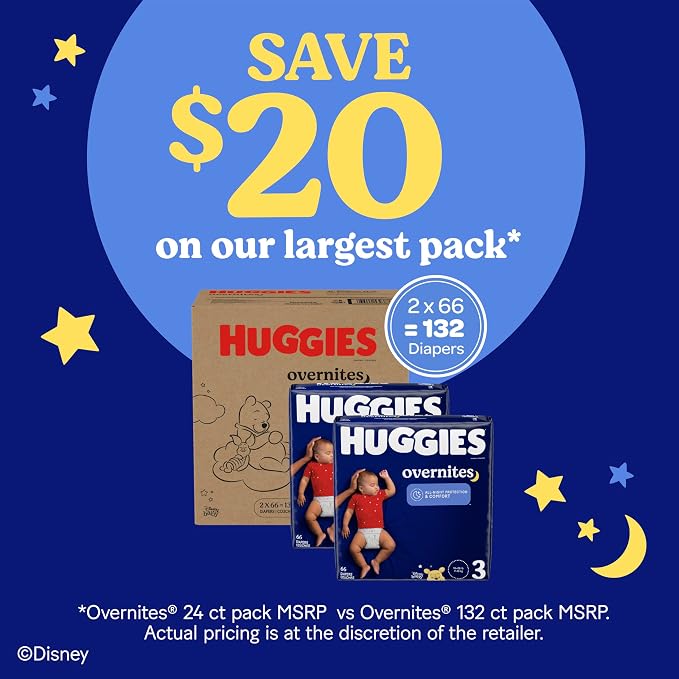 Huggies Size 3 Overnites Baby Diapers: Overnight Diapers, Size 3, 132 Ct - Image 5