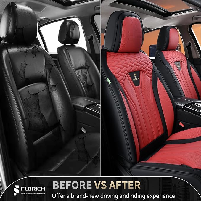FLORICH Seat Covers for Cars, Waterproof Automotive Seat Covers, Leather Car - Image 7