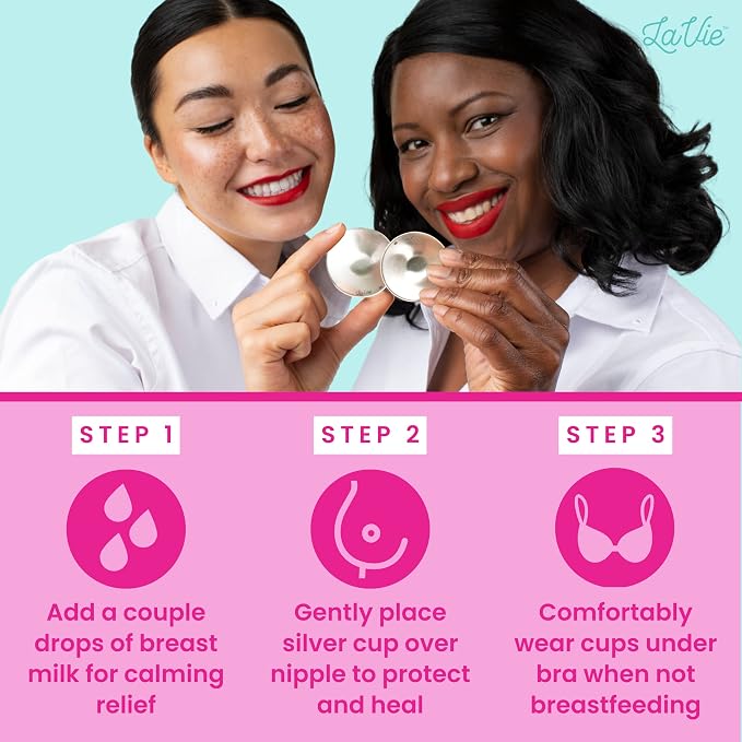 LaVie™ Silver Nursing Cups for Breastfeeding, Soothing Protection for Nursing - Image 8