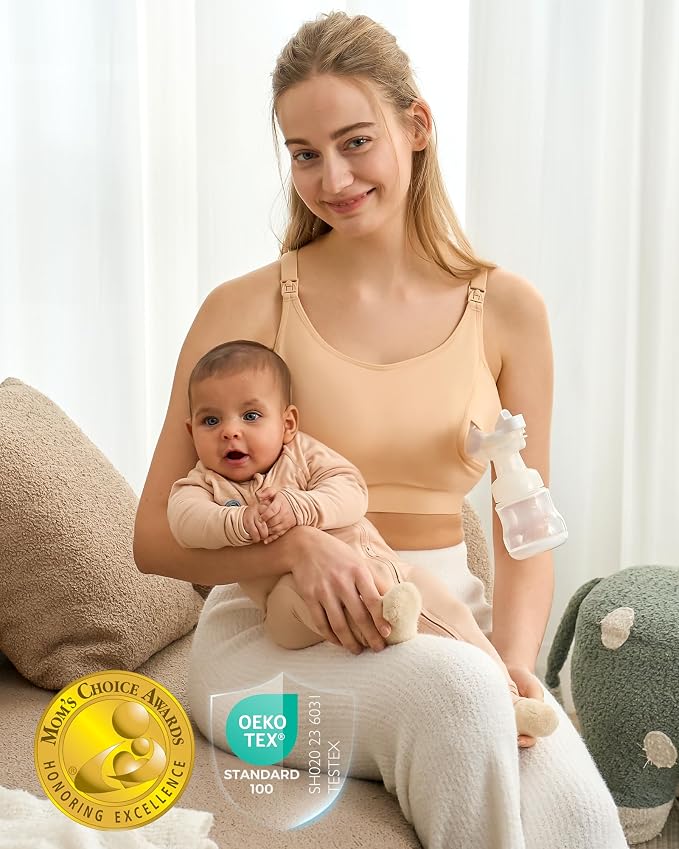 Momcozy Pumping Bra, Pumping Bra Hands Free All Day Wear Pumping & Nursing Bra - Image 6