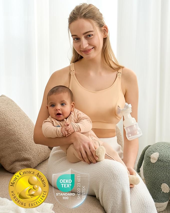 Momcozy Pumping Bra, Pumping Bra Hands Free All Day Wear Pumping & Nursing Bra - Image 6