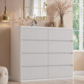 White 8 Drawer Dresser, Modern Fluted Dressers & Chest of Drawers by StandifurnoFurniture
