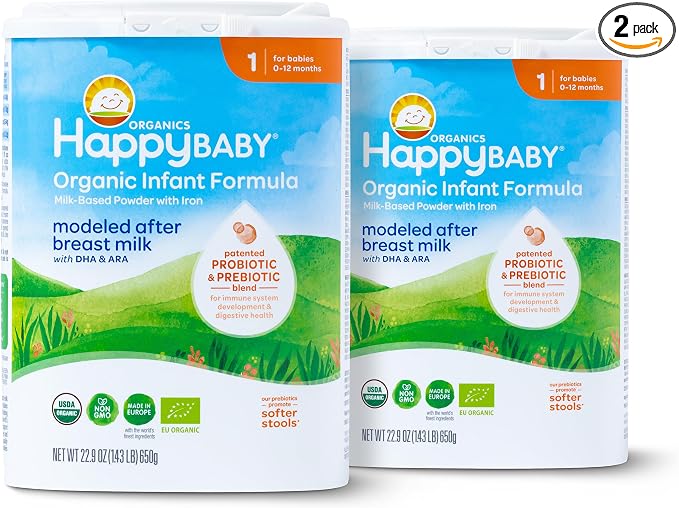 Happy Baby Organics Stage 1 Infant Formula, 0-12 Months, Milk Based Organic by HappyBaby