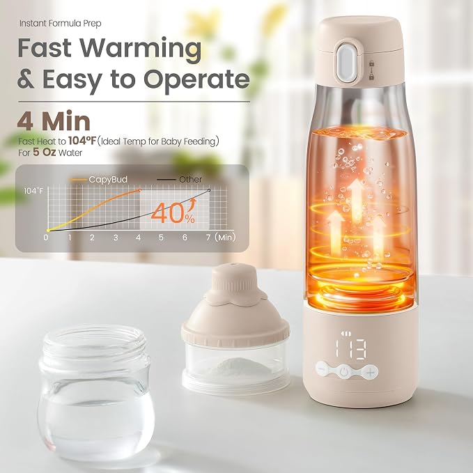 Portable Bottle Warmer for Travel, 12 Oz Milk Warmer for Breastmilk Formula - Image 2