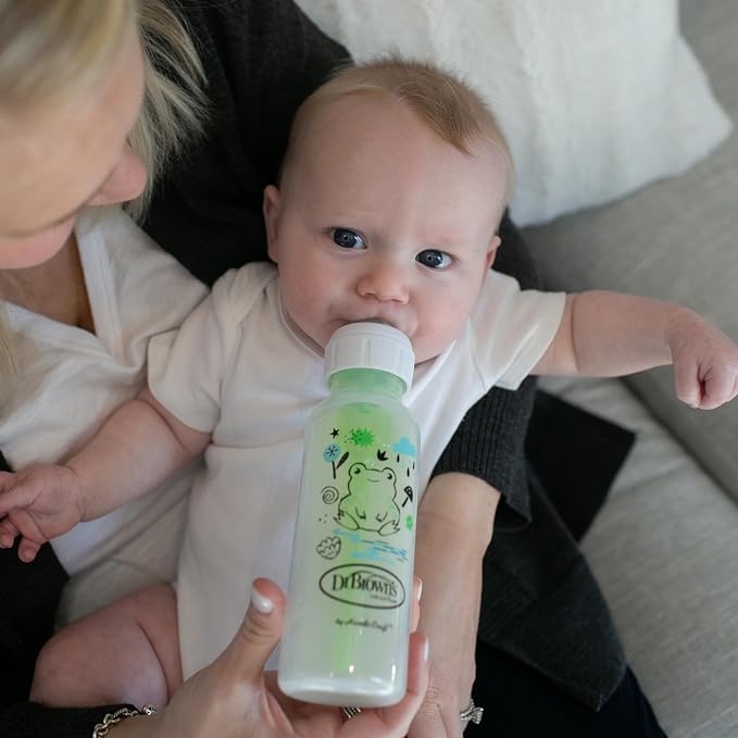 Dr. Brown's Natural Flow Anti-Colic Options+ Narrow Baby Bottle, Pig & Frog - Image 14