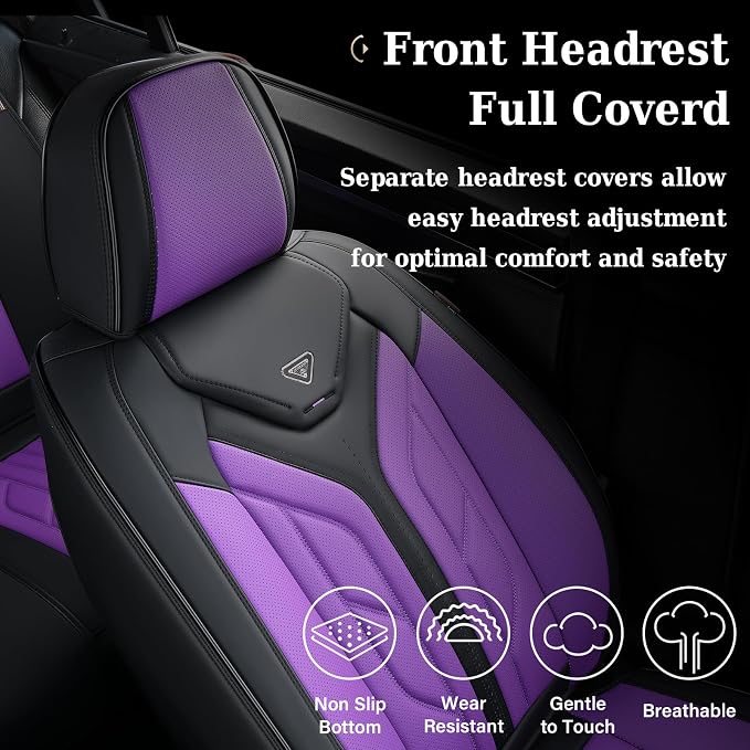 Coverado Car Seat Covers Full Set, Car Seat Protectors Leather Seat Covers - Image 5