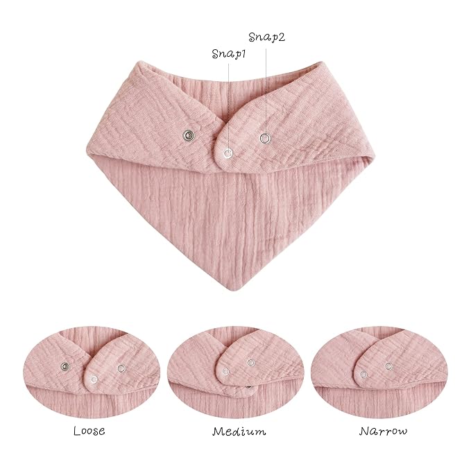 Konssy Muslin Baby Bibs 10 Pack Baby Bandana Drool Bibs 100% Cotton - Image 4