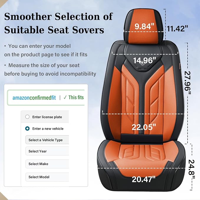 Coverado Car Seat Covers Full Set, Automotive Seat Covers Car Seat Protector - Image 6