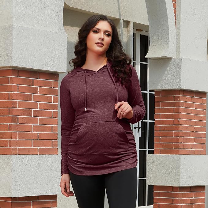GINKANA Maternity Hoodie Long Sleeves Shirts Casual Maternity Top Pregnancy - Image 5