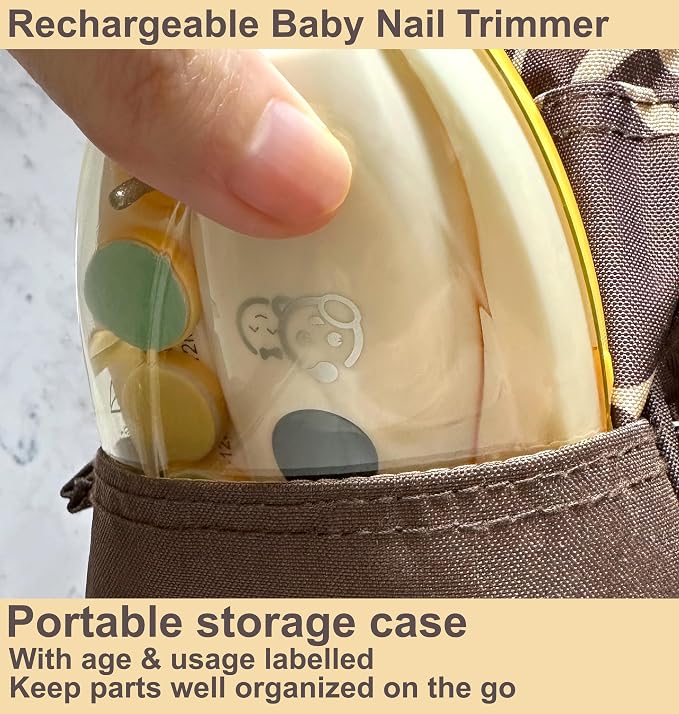 Rechargeable 22 in 1 Baby Nail Trimmer, Usage Labeled Case, 13 Extra - Image 7