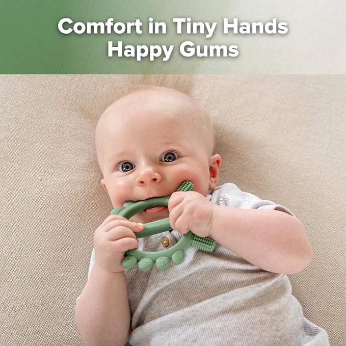 Haakaa Silicone Crab Baby Teether, Teething Toys, 360° Baby Toothbrush Head - Image 3