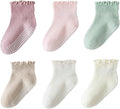 6 Pairs Toddler Ruffle Socks for Girls by ANYANIME