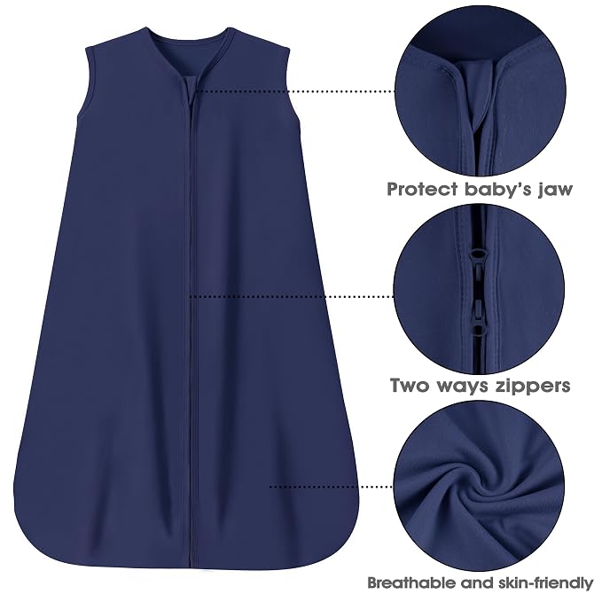 Baby Sleep Sack 0-6 Months Baby Wearable Blanket 100% Rayon Cotton 2-Way Zipper - Image 5