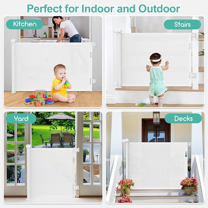 71 inch Retractable Baby Gates, EZIGO Extra Wide Baby Gate - Image 7