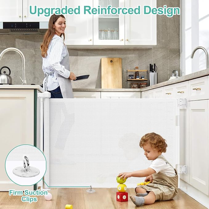 55 inch Retractable Baby Gates, EZIGO Extra Wide Baby Gate - Image 3