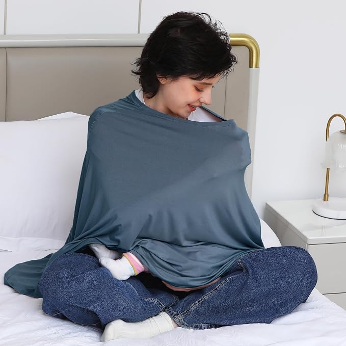 Nursing Cover for Breastfeeding, 360°Full Coverage Nursing Poncho, Rayon Soft & - Image 6
