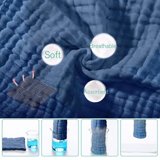 Yoofoss Muslin Burp Cloths for Baby 10 Pack 100% Cotton Baby Washcloths for - Image 4