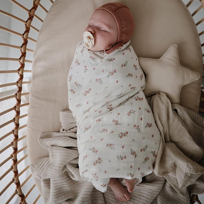mushie Muslin Baby Swaddle Blanket | 100% Organic Cotton - Image 3