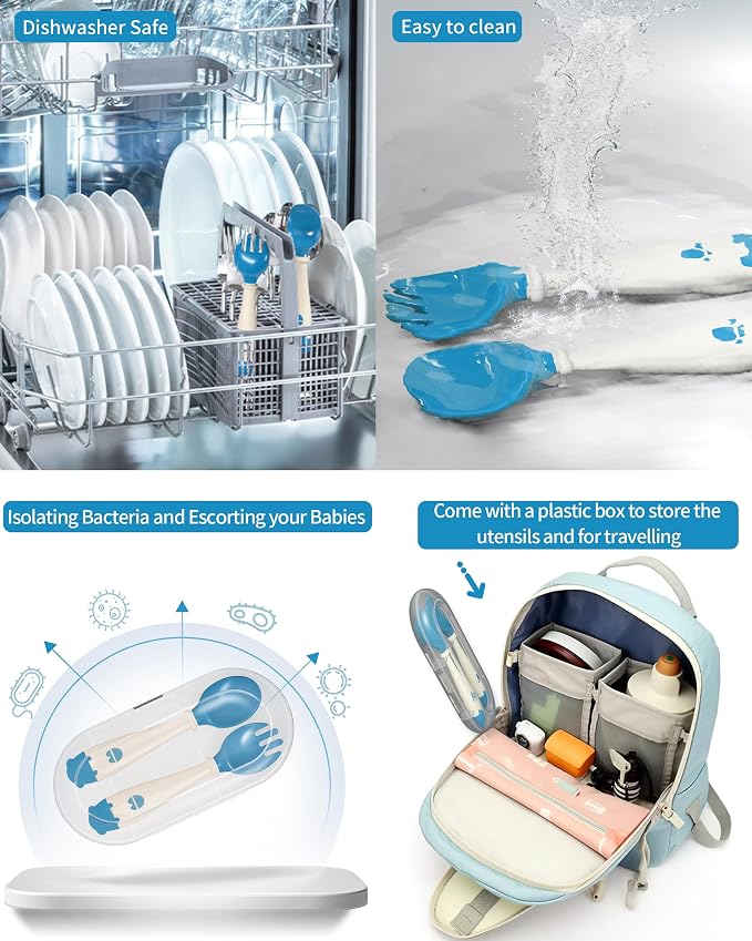 Deejoy Toddler Utensils, Self-feeding Flatware Set withTravel Case, Baby Spoons - Image 4