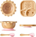 Suction Plates Bowls Set for Baby Toddler Non-Toxic Bamboo Feeding Set by BABY+REMEMBER