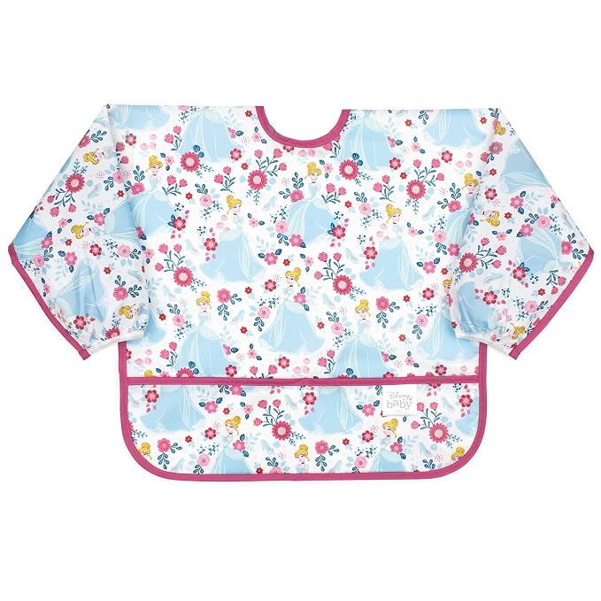 Bumkins Disney Bibs, Baby and Toddler Girls and Boys 6-24 Months, Long Sleeve by Bumkins