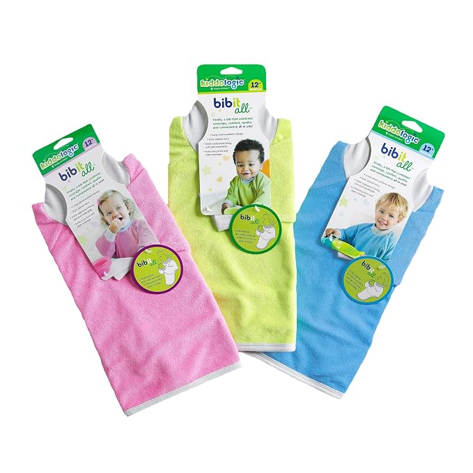 Kiddologic Bibit-all Baby Feeding Bib, Long Sleeves - Image 6