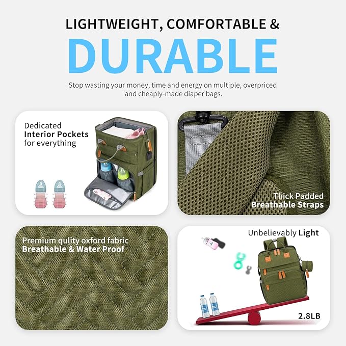 KABAQOO Diaper Bag Backpack - Image 4