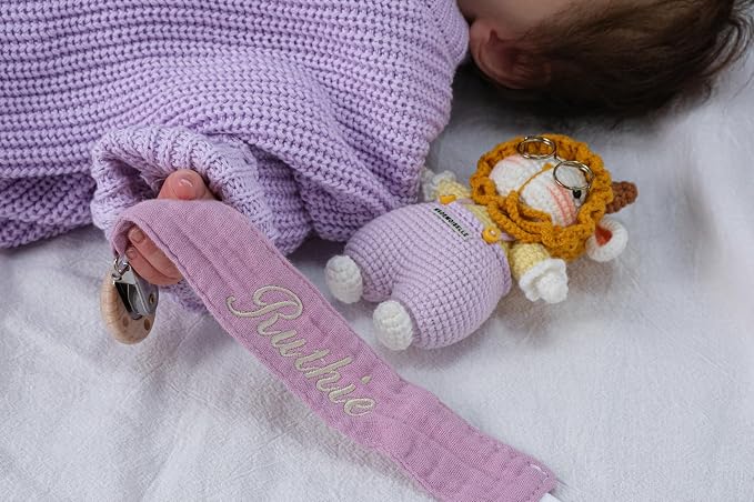 Personalized Bohemian Pacifier Clip Embroidered - Image 4