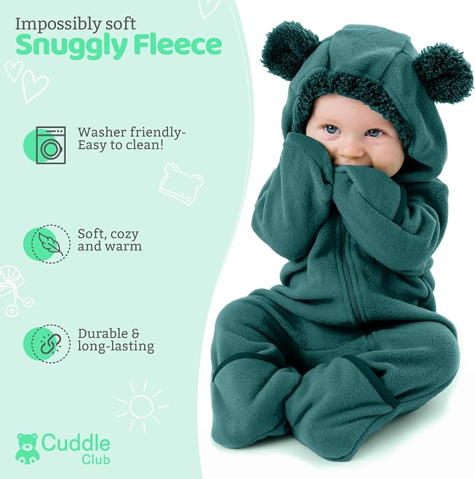 Cuddle Club Fleece Baby Bunting Bodysuit - Image 2