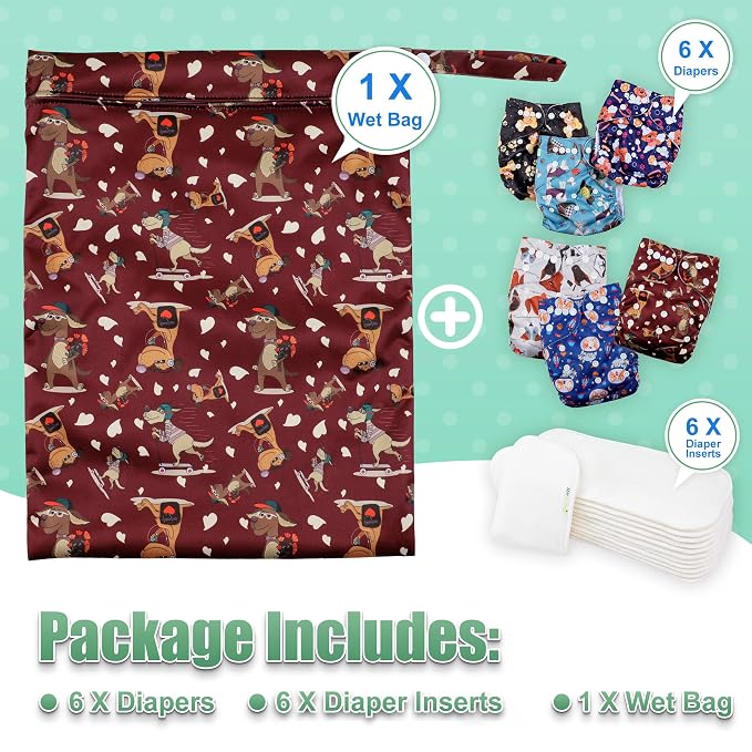wegreeco Cloth Diapers 6 Pack - Image 7