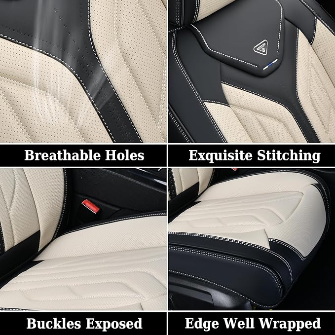 Coverado Seat Covers, Car Seat Covers Full Set, Leather Seat Covers - Image 8