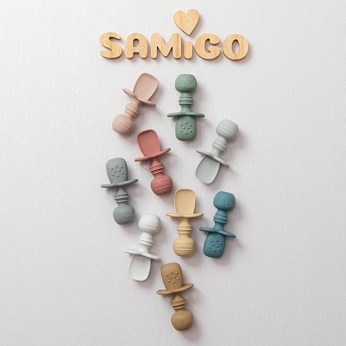 SAMiGO Silicone Baby Spoons Self Feeding 6+ Months - Image 2