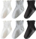 6 Pairs Toddler Ruffle Socks for Girls by ANYANIME