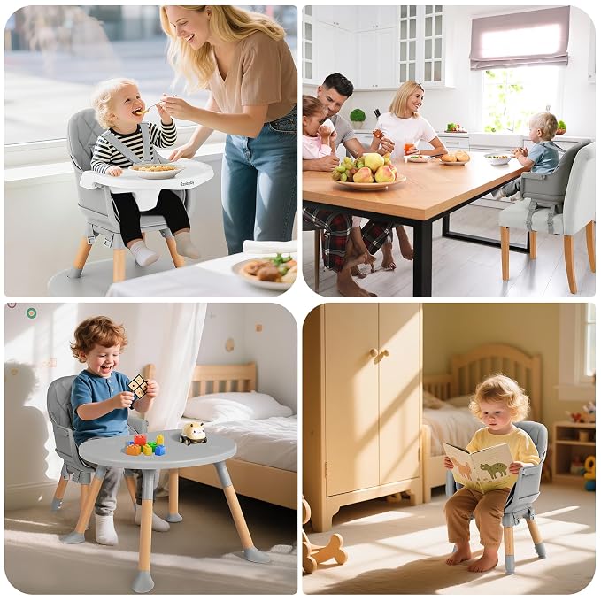Ezebaby Baby High Chair, 8 in 1 Convertible High Chairs to Booster Seat/Toddler - Image 7