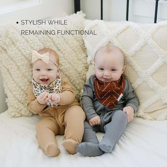 Mebie Baby Muslin Cotton Bib, 3 pack, Baby Bib Set - Image 6