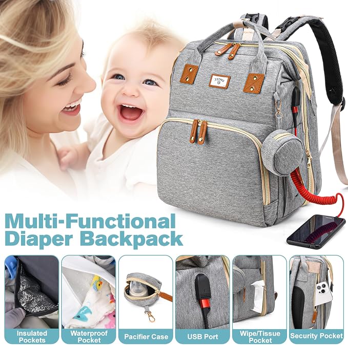 Diaper Bag Backpack, Large Waterproof Lightweight Diaper Bag - Image 5