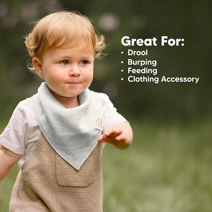 8-Pack Muslin Baby Bibs for Boys, Girls - Image 9