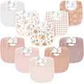 Konssy 10-Pack Muslin Baby Bibs, Soft Cotton Bandana Bibs by Konssy