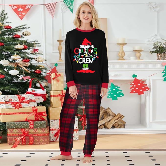 Awoscut Christmas Family Matching Pajamas Christmas Pjs Holiday Nightwear - Image 6