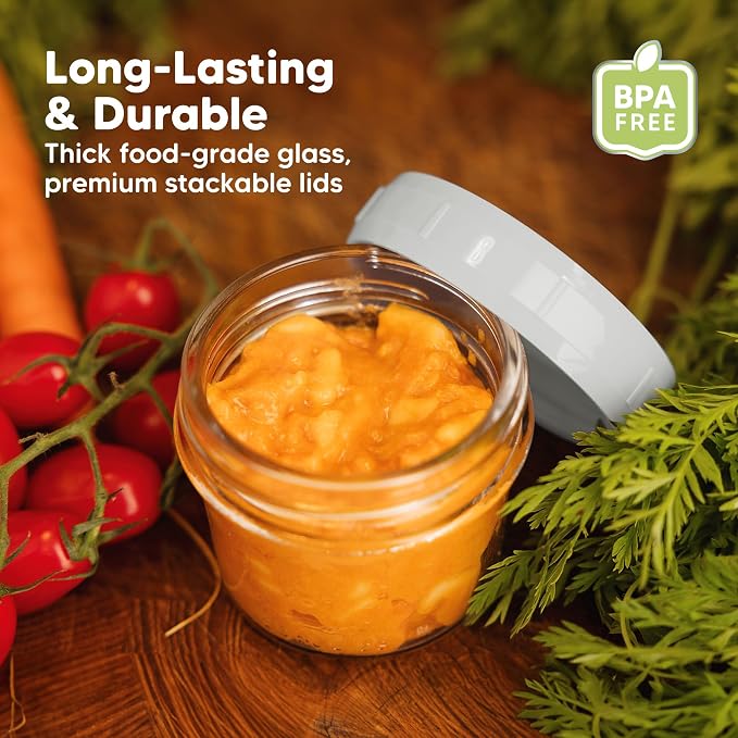 KeaBabies 6pk 4oz Glass Baby Food Containers - Image 4