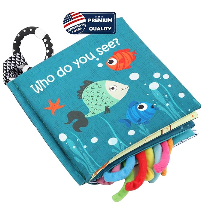 Fish Baby Books Toys, Touch Feel Cloth Crinkle Books - Image 7