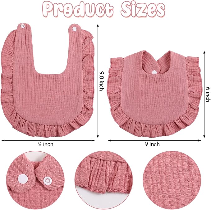JaGely 12 Pieces Baby Muslin Bibs Bandana Drool Bibs - Image 2